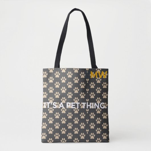 It's a Pet Thing Paw Pattern Tote Bag (Voorkant)