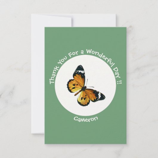 It's a Plain Tiger / African Queen Butterfly Party Bedankkaart (Voorkant)