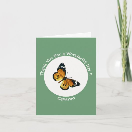 It's a Plain Tiger / African Queen Butterfly Party Bedankkaart (Voorkant)