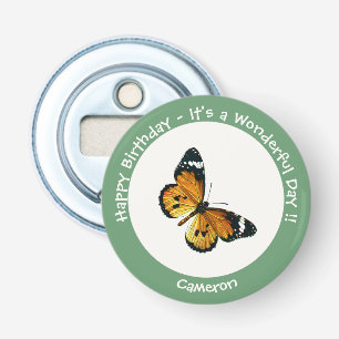 It's a Plain Tiger / African Queen Butterfly Party Button Flesopener