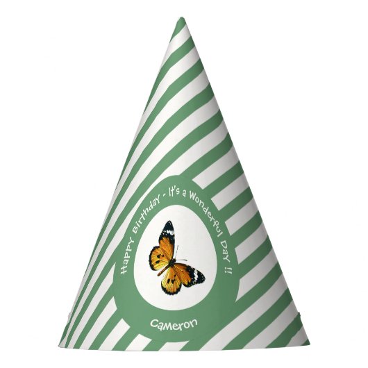 It's a Plain Tiger / African Queen Butterfly Party Feesthoedjes (Voorkant)