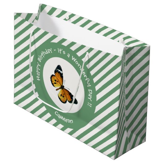It's a Plain Tiger / African Queen Butterfly Party Groot Cadeauzakje (Voorkant Gekanteld)
