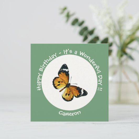 It's a Plain Tiger / African Queen Butterfly Party Kaart (Staand voorkant)