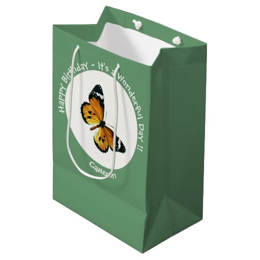 It's a Plain Tiger / African Queen Butterfly Party Medium Cadeauzakje (Voorkant Gekanteld)