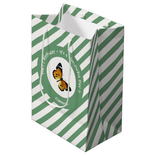 It's a Plain Tiger / African Queen Butterfly Party Medium Cadeauzakje (Voorkant Gekanteld)