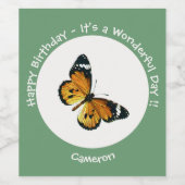 It's a Plain Tiger / African Queen Butterfly Party Wijn Etiket (Enkel label)