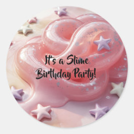 It's a Slime Birthday Party For Girl’s Ronde Sticker