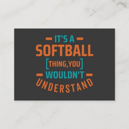 It's a Softball Thing | Sport Visitekaartje (Voorkant)