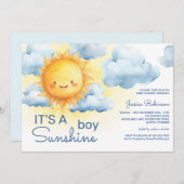 It's a Sunshine Boy Baby Shower Kaart (Voorkant / Achterkant)