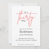 its a thirty thing 30th birthday elegant stylish kaart (Voorkant)