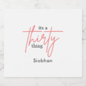 its a thirty thing 30th birthday elegant stylish sparkling wijnetiket (Enkel label)