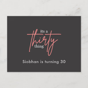 its a thirty thing 30th birthday elegant stylish uitnodiging briefkaart