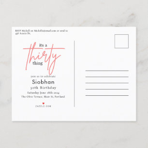 its a thirty thing 30th birthday elegant stylish uitnodiging briefkaart