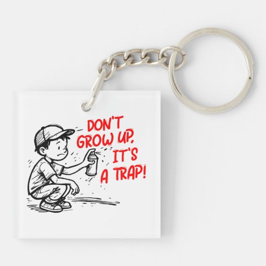 It's a trap sleutelhanger (Achterkant)