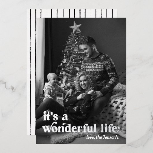 It's A Wonderful Life Goud Folie Foto Kaart (Voorkant / Achterkant)