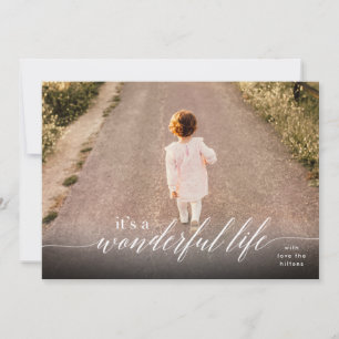 It's a Wonderful Life-lettering in witte foto Feestdagenkaart