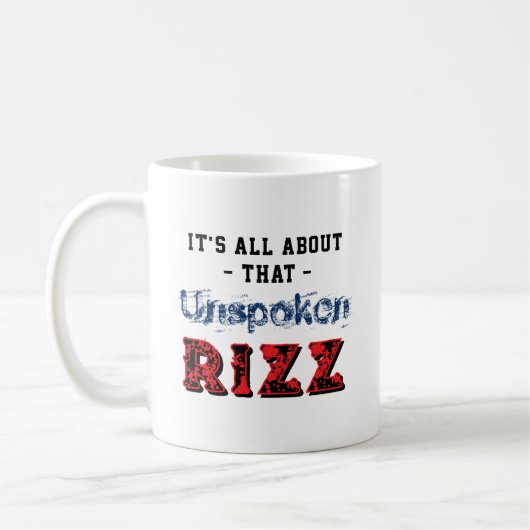 It's All About That Unspoken Rizz Blue Red Koffiemok (Links)