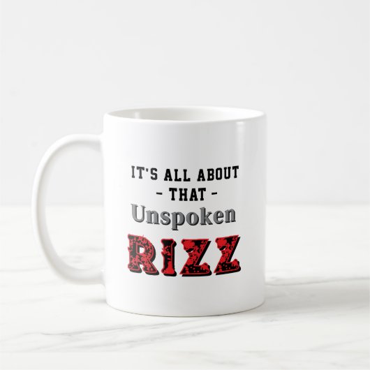 It's All About That Unspoken Rizz Red Gray Koffiemok (Links)