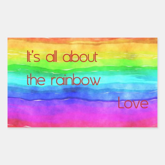It's All About The Rainbow Love 03 Rechthoekige Sticker (Voorkant)