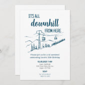 It's All Downhill from Here Ski Winter Birthday Kaart (Voorkant / Achterkant)