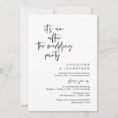 It's an after the wedding party, elopement dinner kaart (Voorkant)