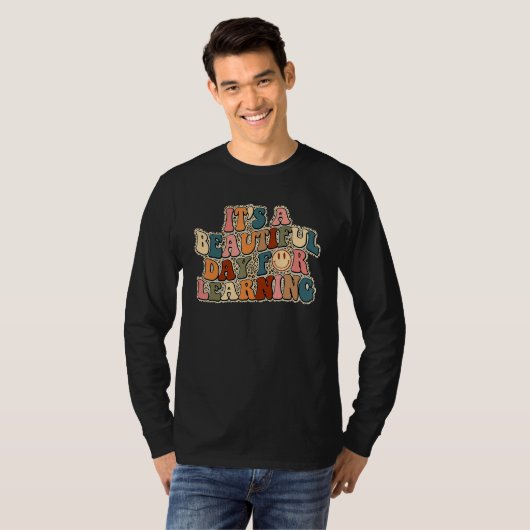 It's Beautiful Day For Learning Retro Teacher Stud T-shirt (Voorkant volledig)
