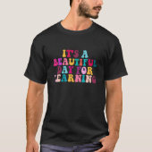 It's Beautiful Day For Learning Retro Teacher Stud T-shirt (Voorkant)