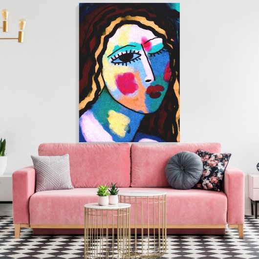 It's Been a Long Day Abstract Digital Painting Canvas Afdruk (Insitu (Woonkamer))