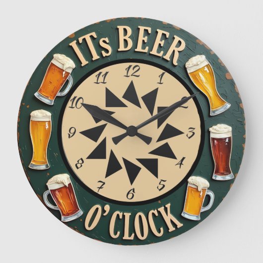 Its Beer O'clock Distressed Bar Grote Klok (Voorkant)
