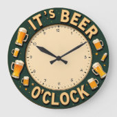 It's Beer O'clock Fun Wall Grote Klok (Voorkant)