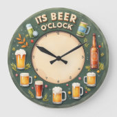 It's Beer O'clock Fun Wall Grote Klok (Voorkant)