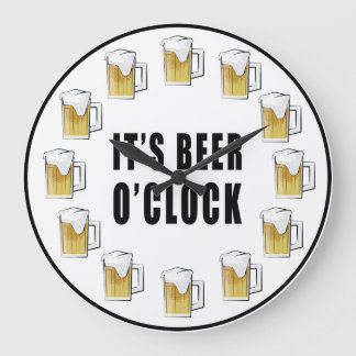 It's Beer O'clock - Funny Clock Design Grote Klok
