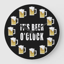 It's Beer O'clock - Funny Clock Design Grote Klok