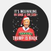 Its Beginning To Look A Lot Like Trump Is Back  Ronde Sticker (Voorkant)