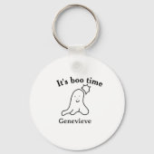 It's boo time name Halloween date time ghost black Sleutelhanger (Voorkant)