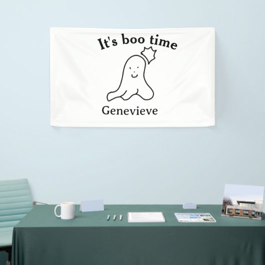It's boo time name Halloween date time ghost black Spandoek (Beurs)