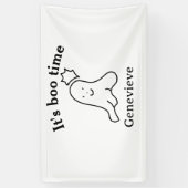 It's boo time name Halloween date time ghost black Spandoek (Verticaal)
