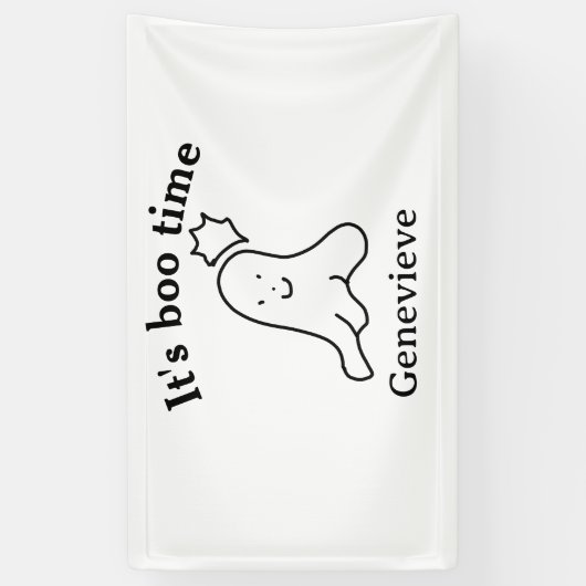 It's boo time name Halloween date time ghost black Spandoek (Verticaal)
