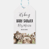 its boy Rustic Woodland Baby Shower Invite Cadeaulabel (Voorkant)