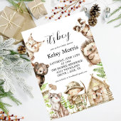 its boy Rustic Woodland Baby Shower Invite Kaart