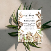 its boy Rustic Woodland Baby Shower Invite Kaart