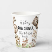 its boy Rustic Woodland Baby Shower Invite Papieren Bekers (Voorkant)