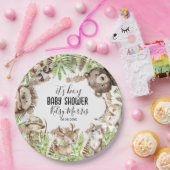 its boy Rustic Woodland Baby Shower Invite Papieren Bordje (Feest)