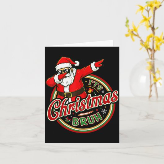 It's Christmas Bruh Dabbing Boy Kids Xmas Christma Kaart (Gele Bloem)