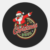 It's Christmas Bruh Dabbing Boy Kids Xmas Christma Ronde Sticker (Voorkant)