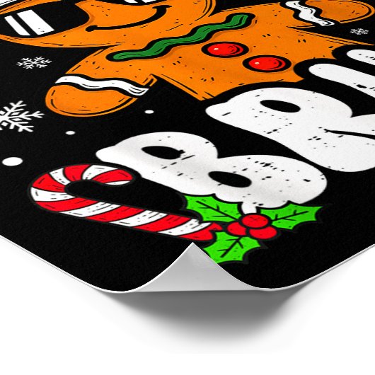 It's Christmas Bruh Meme Funny Gingerbread Xmas Te Poster (Hoek)
