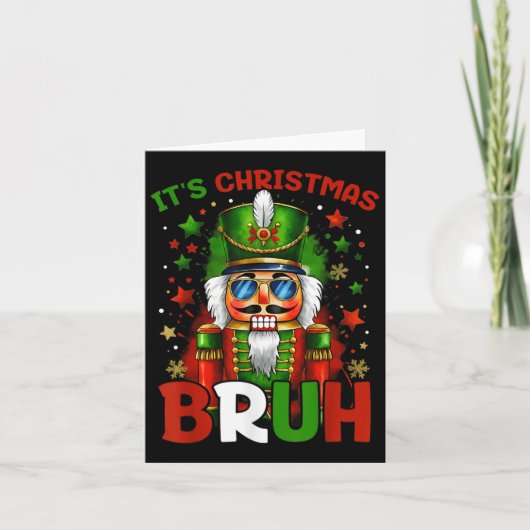 It's Christmas Bruh Nutcracker Boys Kids Xmas Chri Kaart (Voorkant)