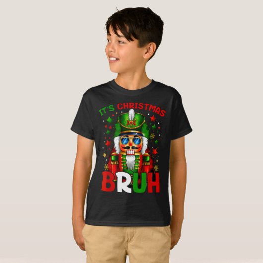 It's Christmas Bruh Nutcracker Boys Kids Xmas Chri T-shirt (Voorkant volledig)