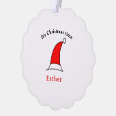 It's Christmas time Santa red hat name simple fun Ornament Kaart (Links)