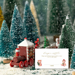 It's Cold Outside Bear Diaper Raffle Baby Shower  Informatiekaartje